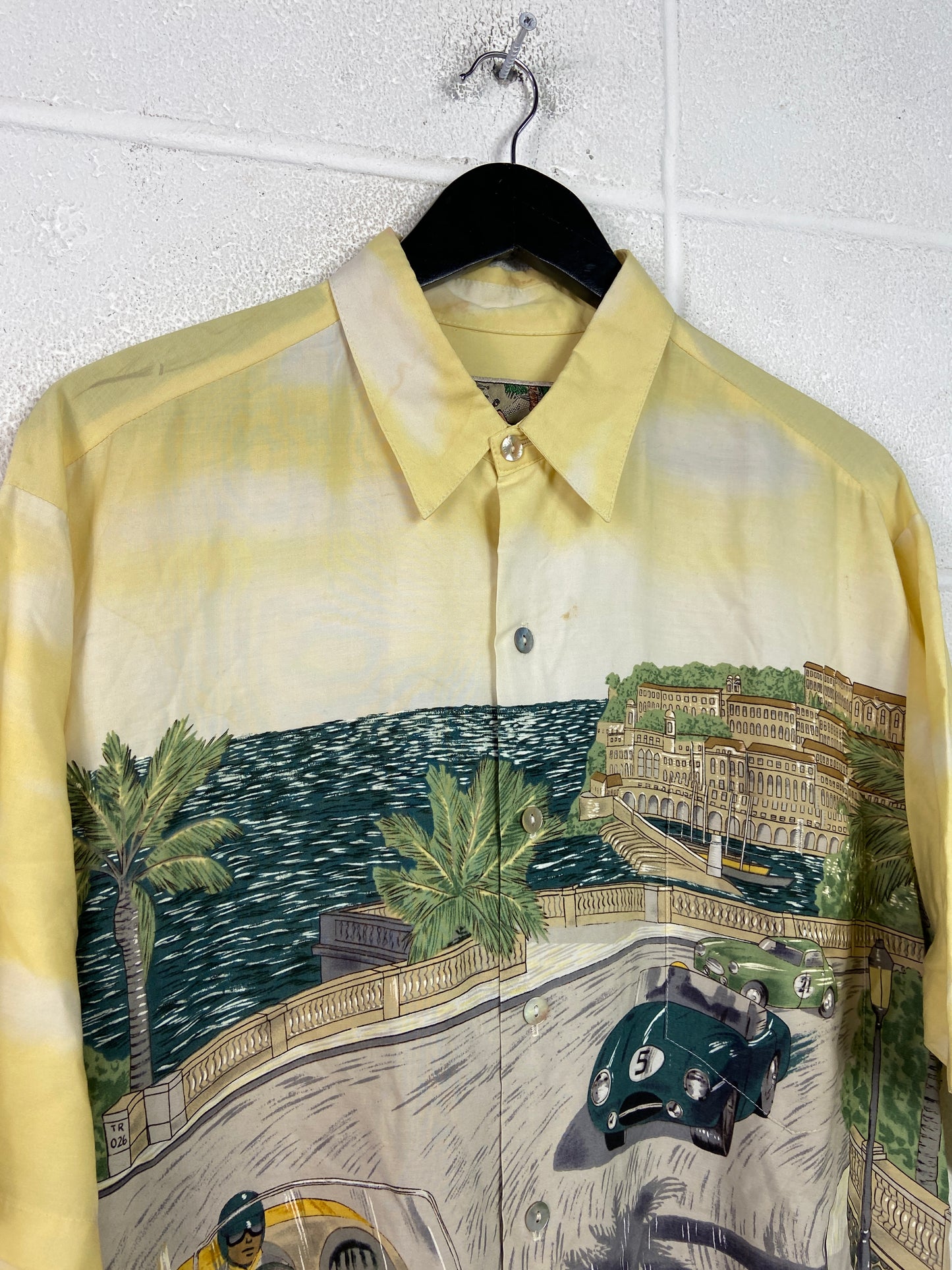 VTG Tori Richard Racing Cars Button Up Shirt Sz XL
