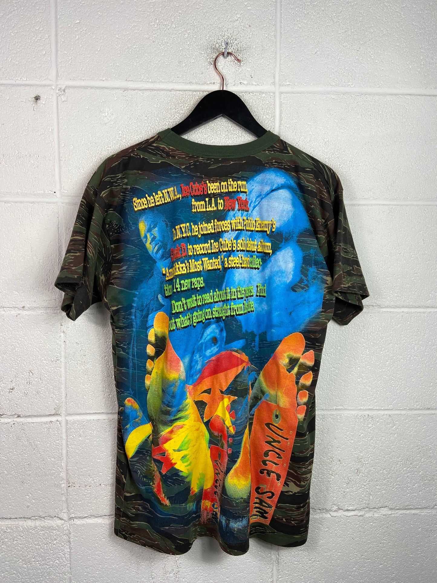 Backstock Co. 1/1 Ice Cube Amerikkka's Most Wanted Camo Tee Sz L