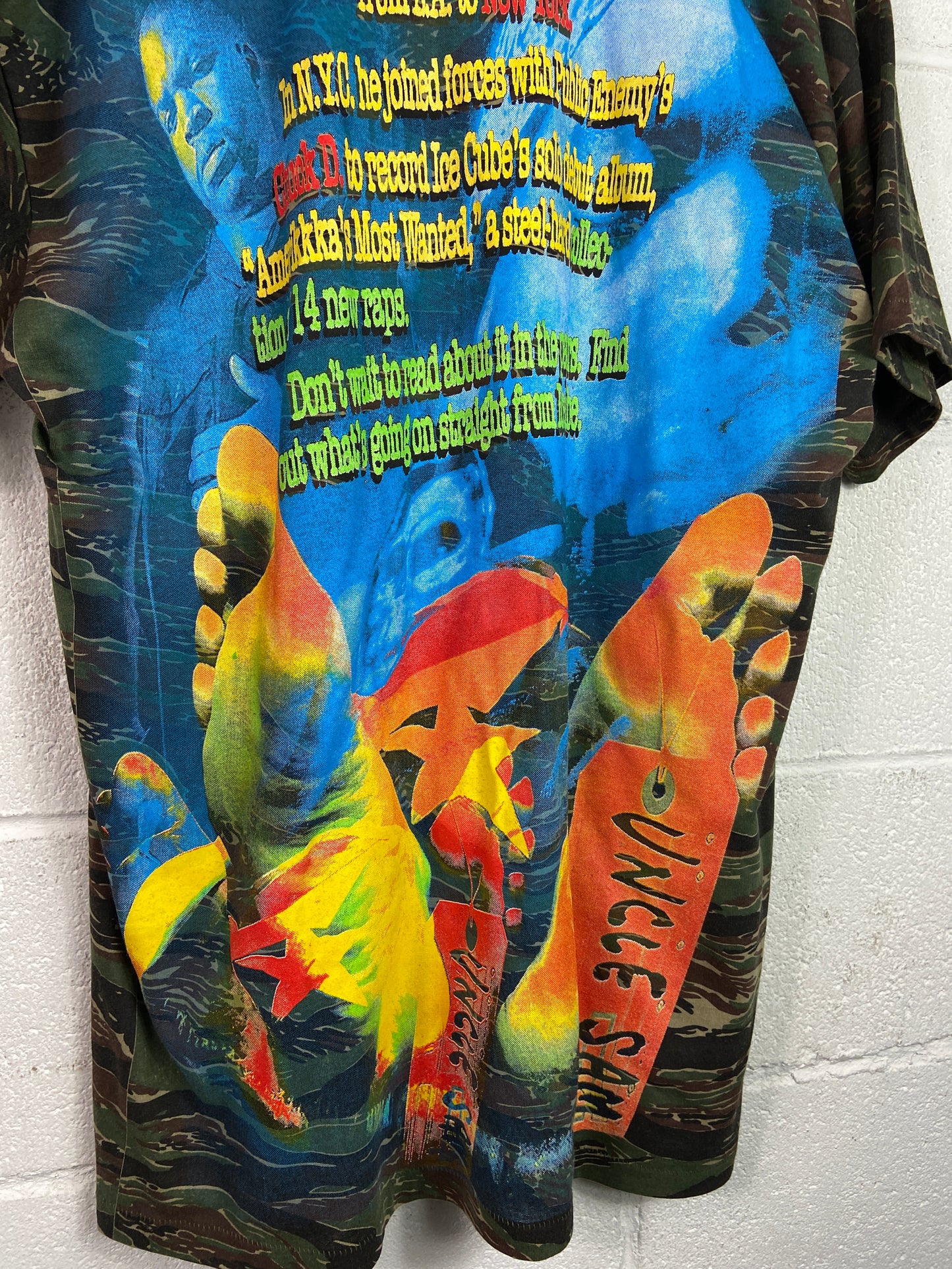 Backstock Co. 1/1 Ice Cube Amerikkka's Most Wanted Camo Tee Sz L