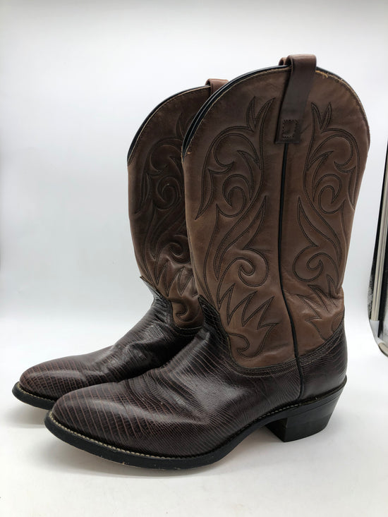 VTG Brown Lizardskin Leather Cowboy Boots Sz 11M/12.5W