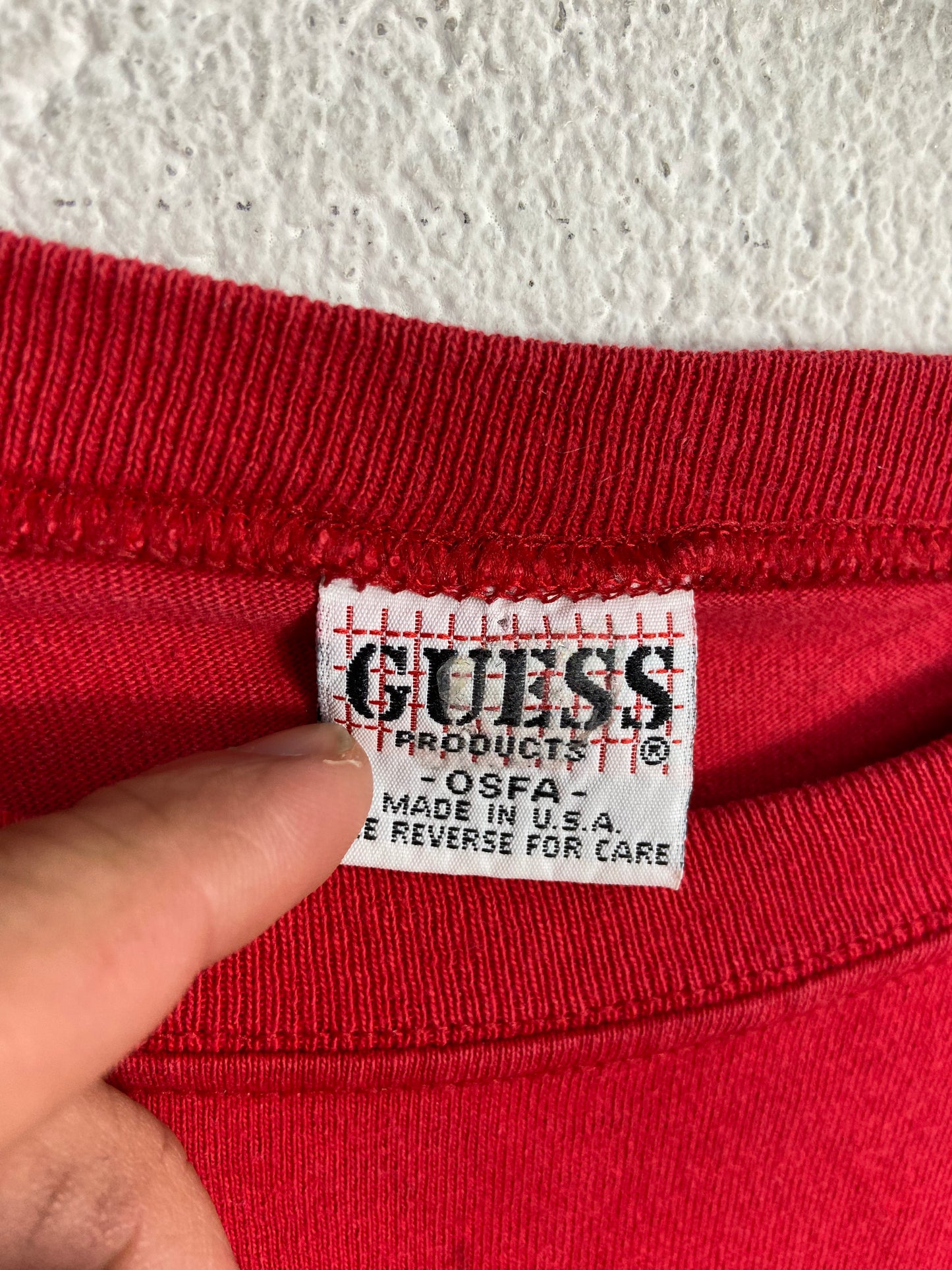 VTG Guess Jeans Spellout Tee Sz L