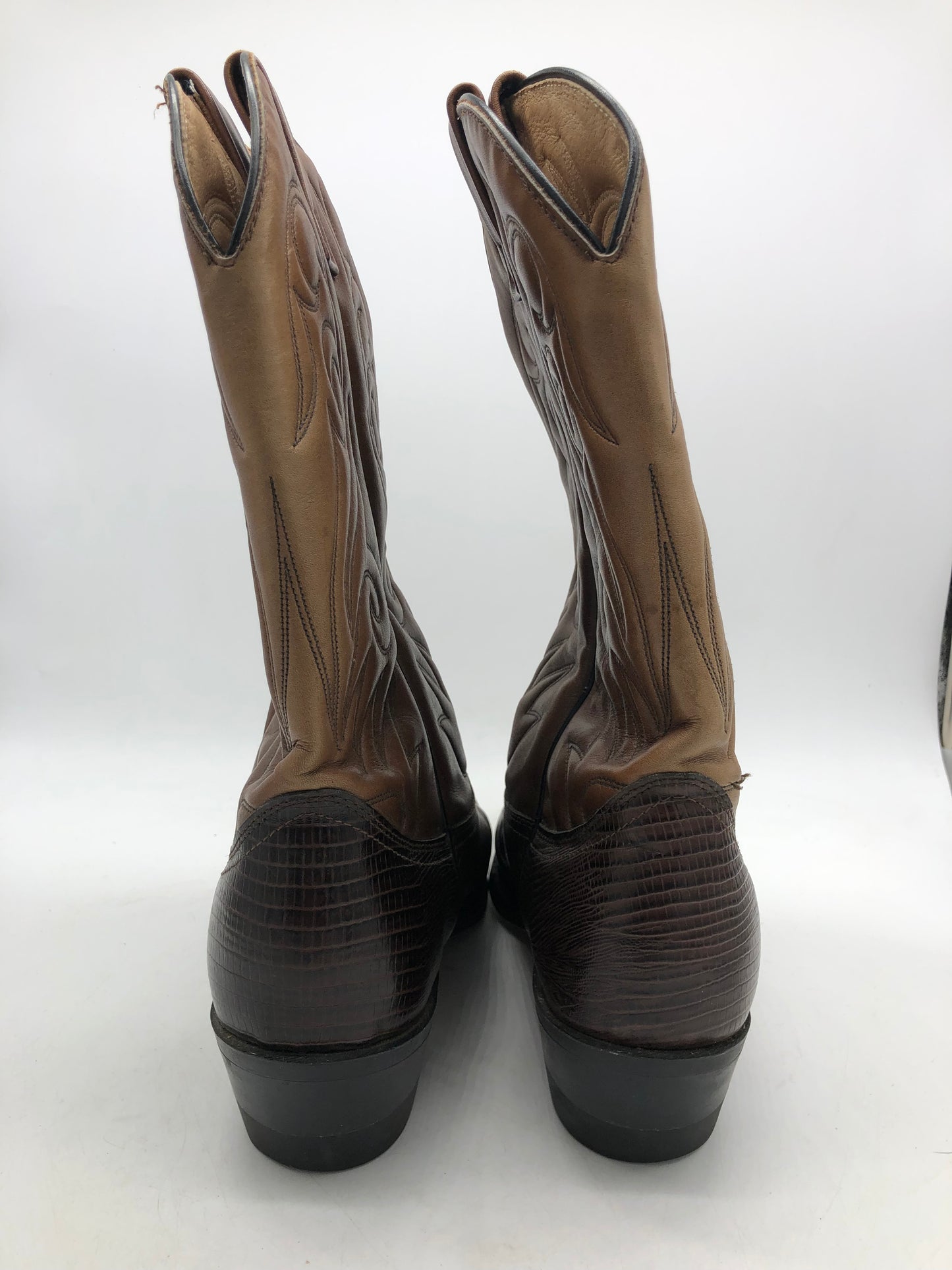 VTG Brown Lizardskin Leather Cowboy Boots Sz 11M/12.5W