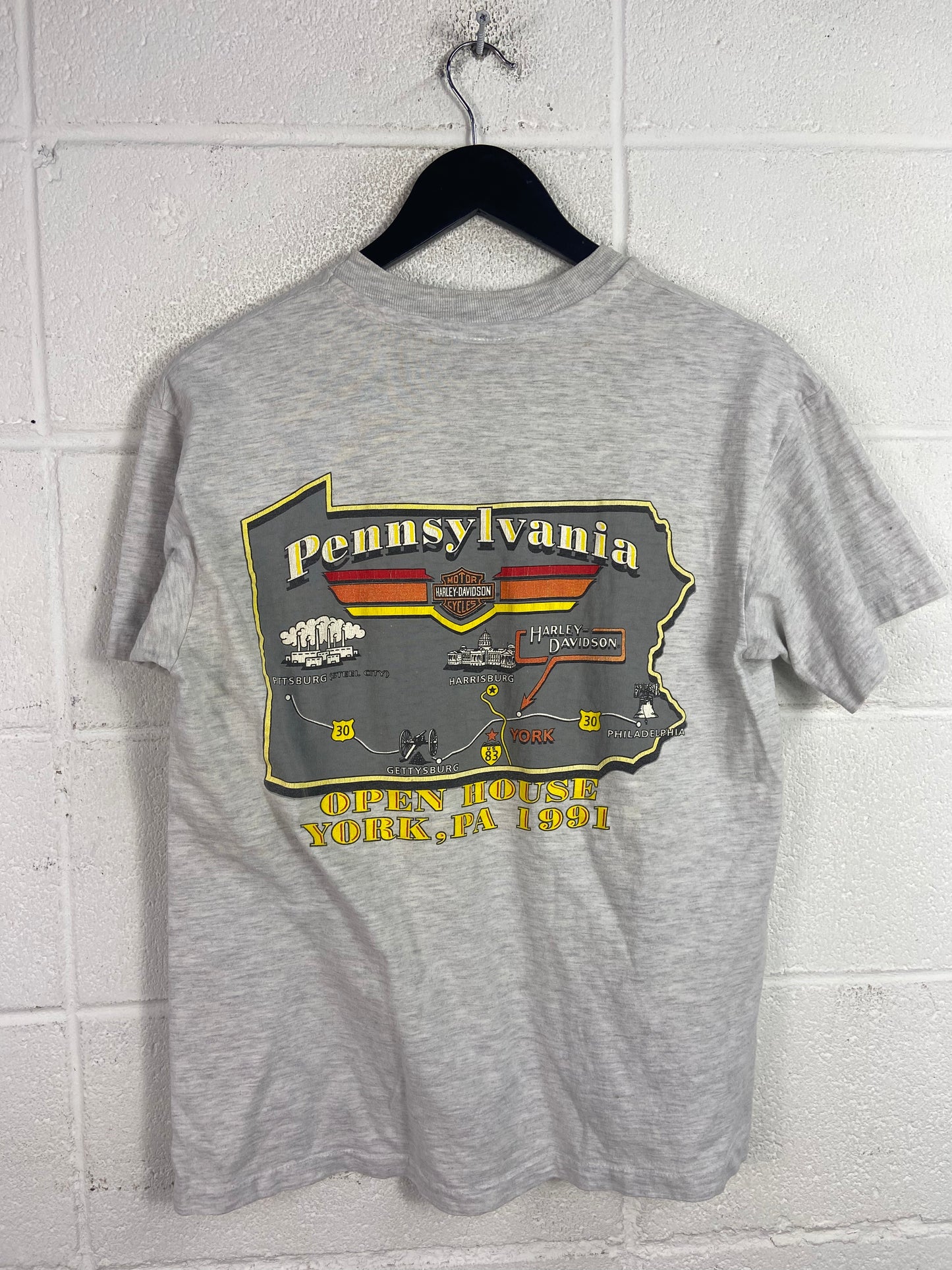 VTG 1991 Harley Davidson Pennsylvania Tee Sz S