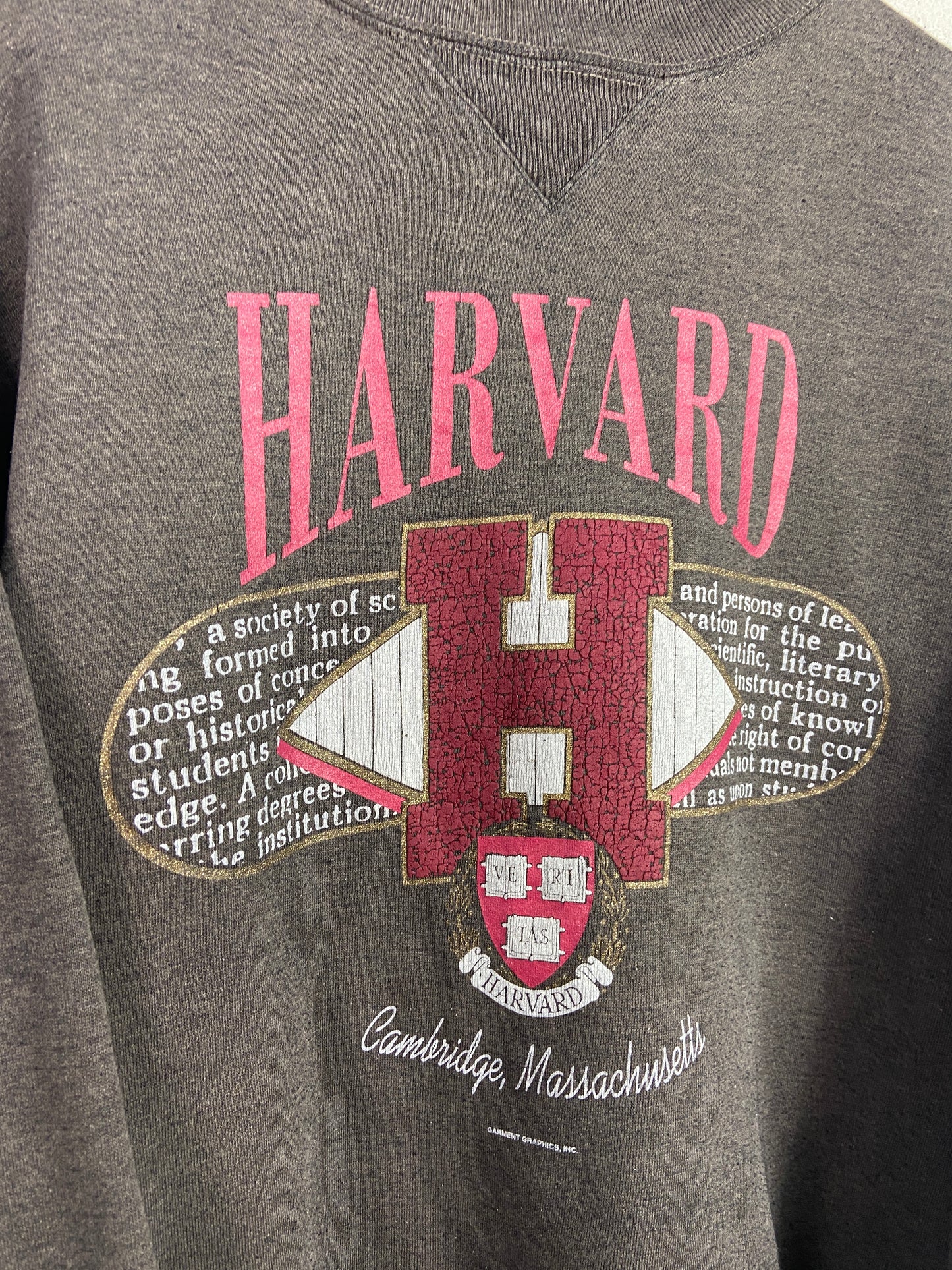 VTG Harvard Big H Sweatshirt Sz L