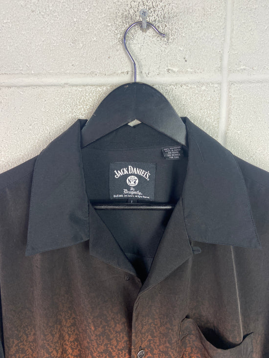 VTG Jack Daniels Bottle Graphic Button Up Sz XL