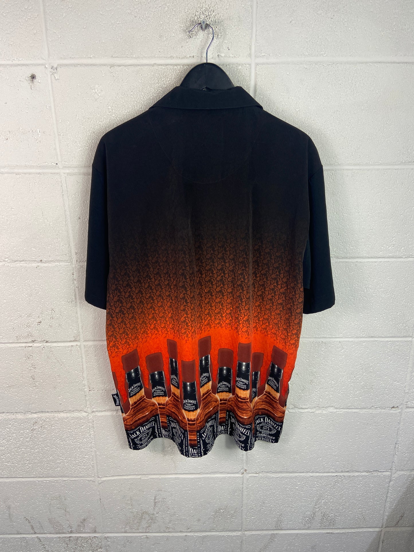 VTG Jack Daniels Bottle Graphic Button Up Sz XL