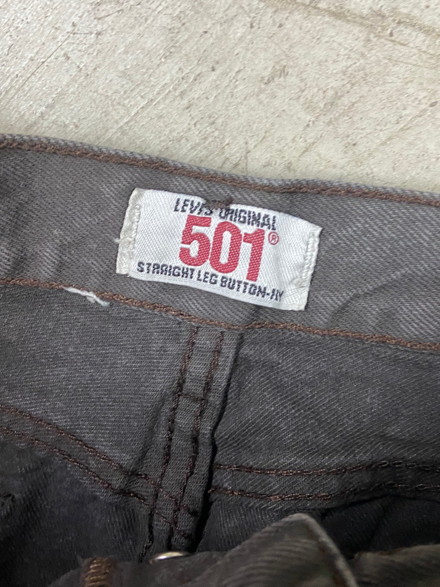 VTG Levi’s 501 Straight Leg Button Fly Charcoal Jeans Sz 32x29