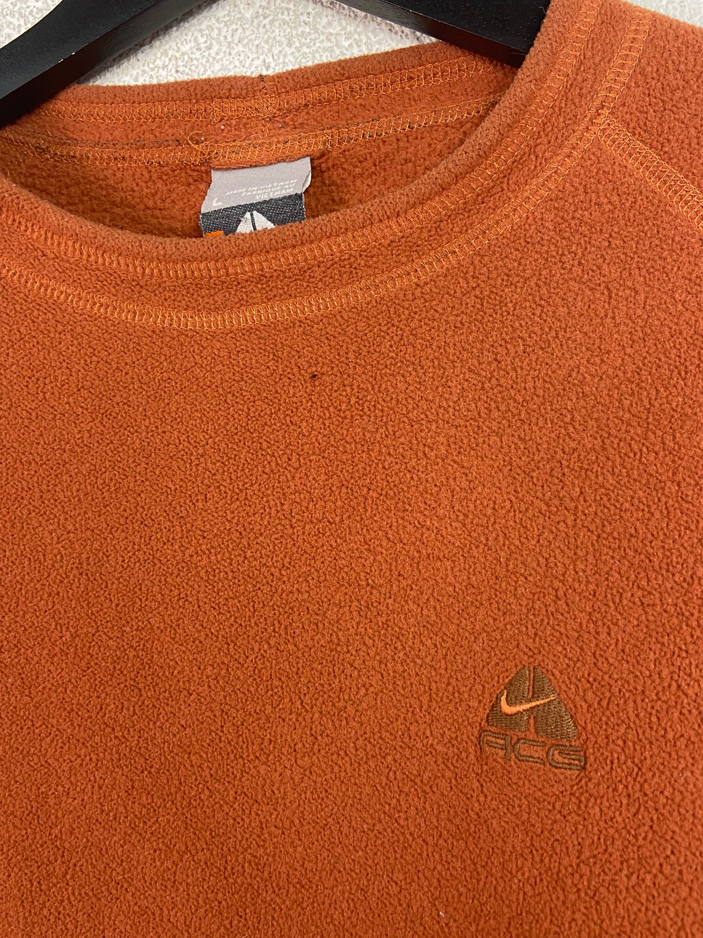 Nike ACG Orange Pullover Fleece Sweater Sz L