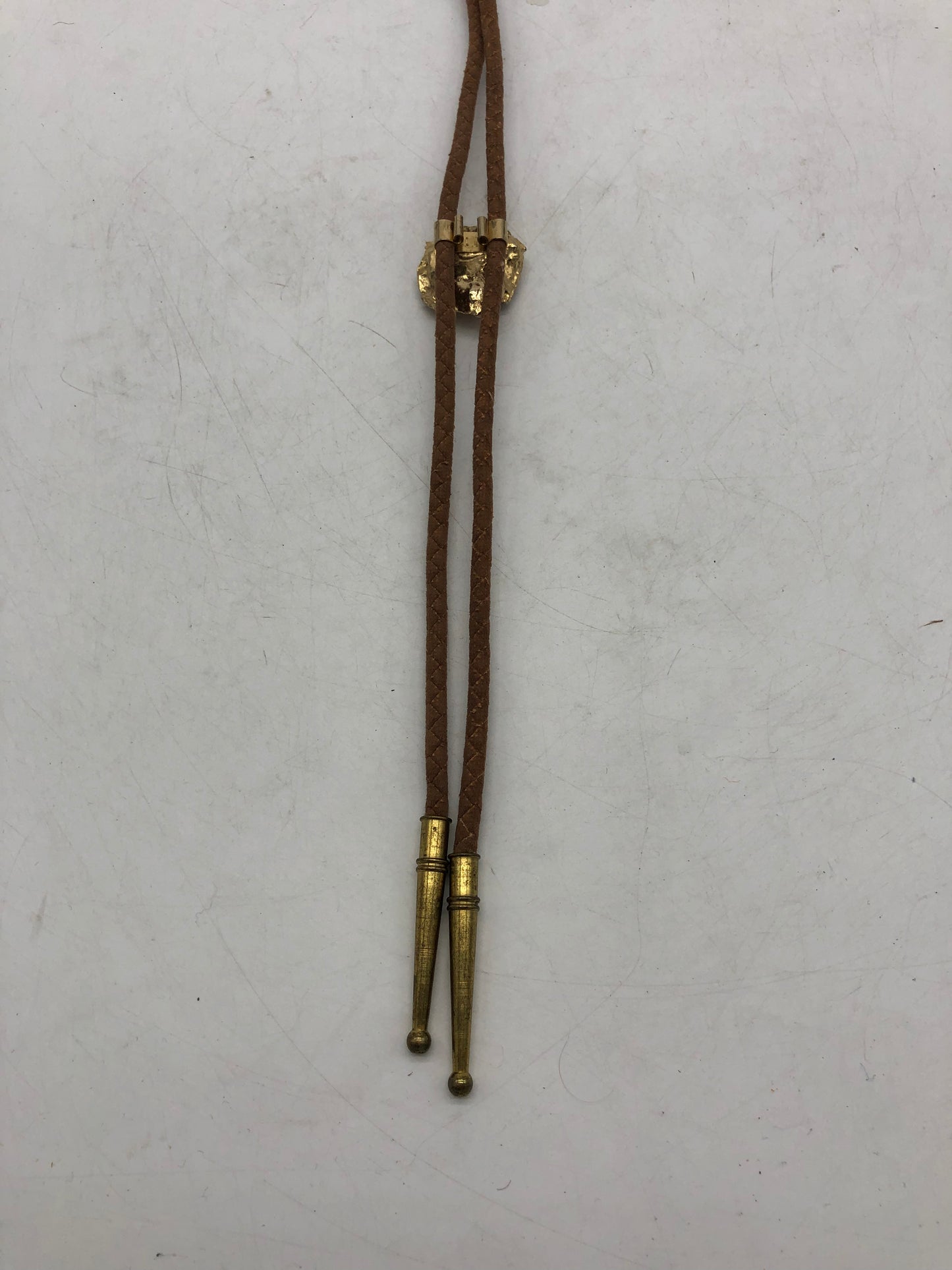 Brown Suede Stone Bolo Tie