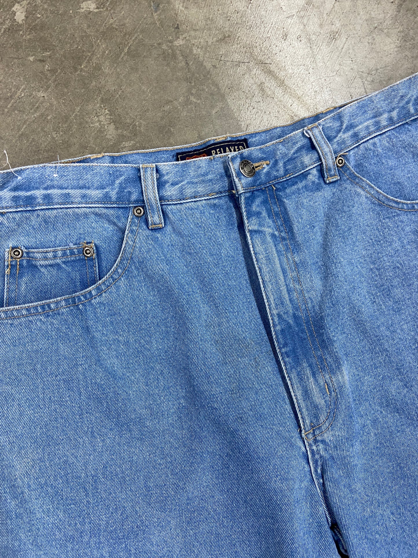 VTG Route 66 Relaxed Fit Light Wash Denim Shorts Sz 34