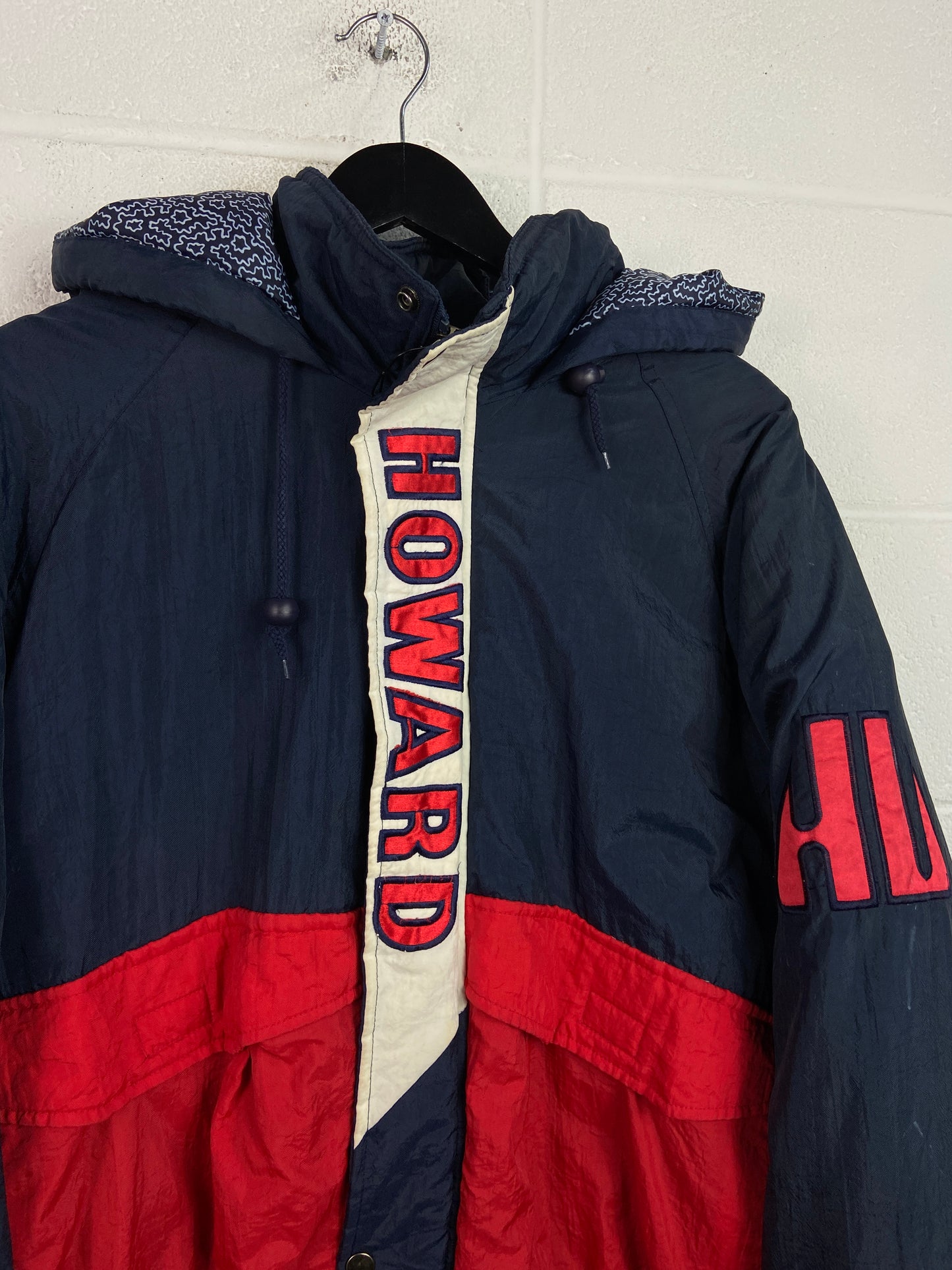 VTG Howard Bison HBCU Trench Puffer Coat Sz 2XL