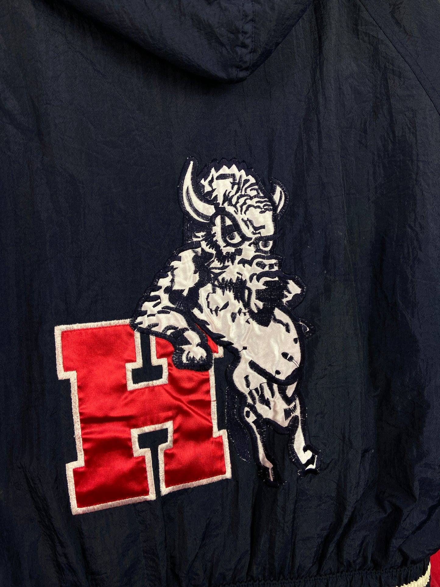 VTG Howard Bison HBCU Trench Puffer Coat Sz 2XL