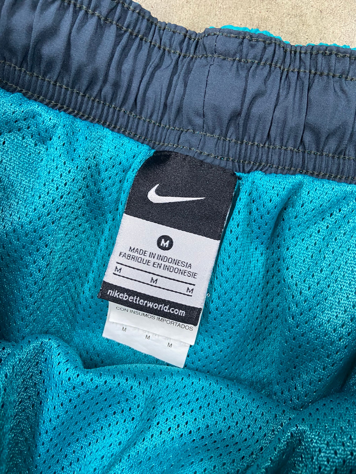 Y2K Nike Teal Board Shorts Sz M