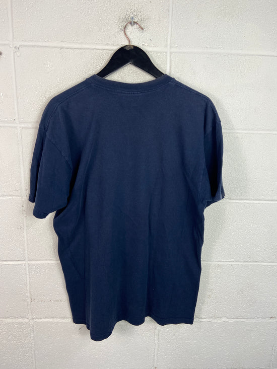VTG Milwaukee Braves Retro MLB Logo Navy Tee Sz XL