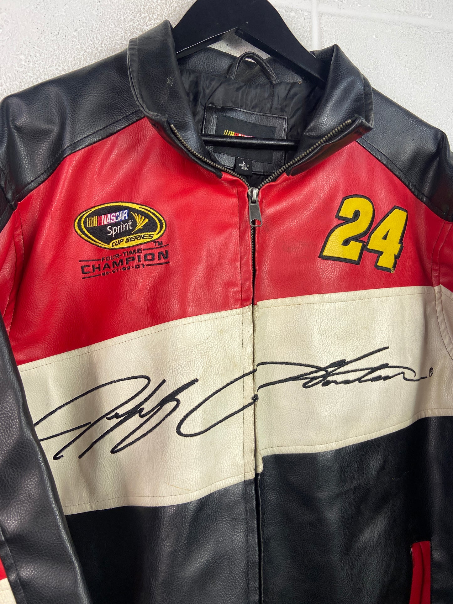 VTG Jeff Gordon Sprint Leather Racing Jacket Sz L
