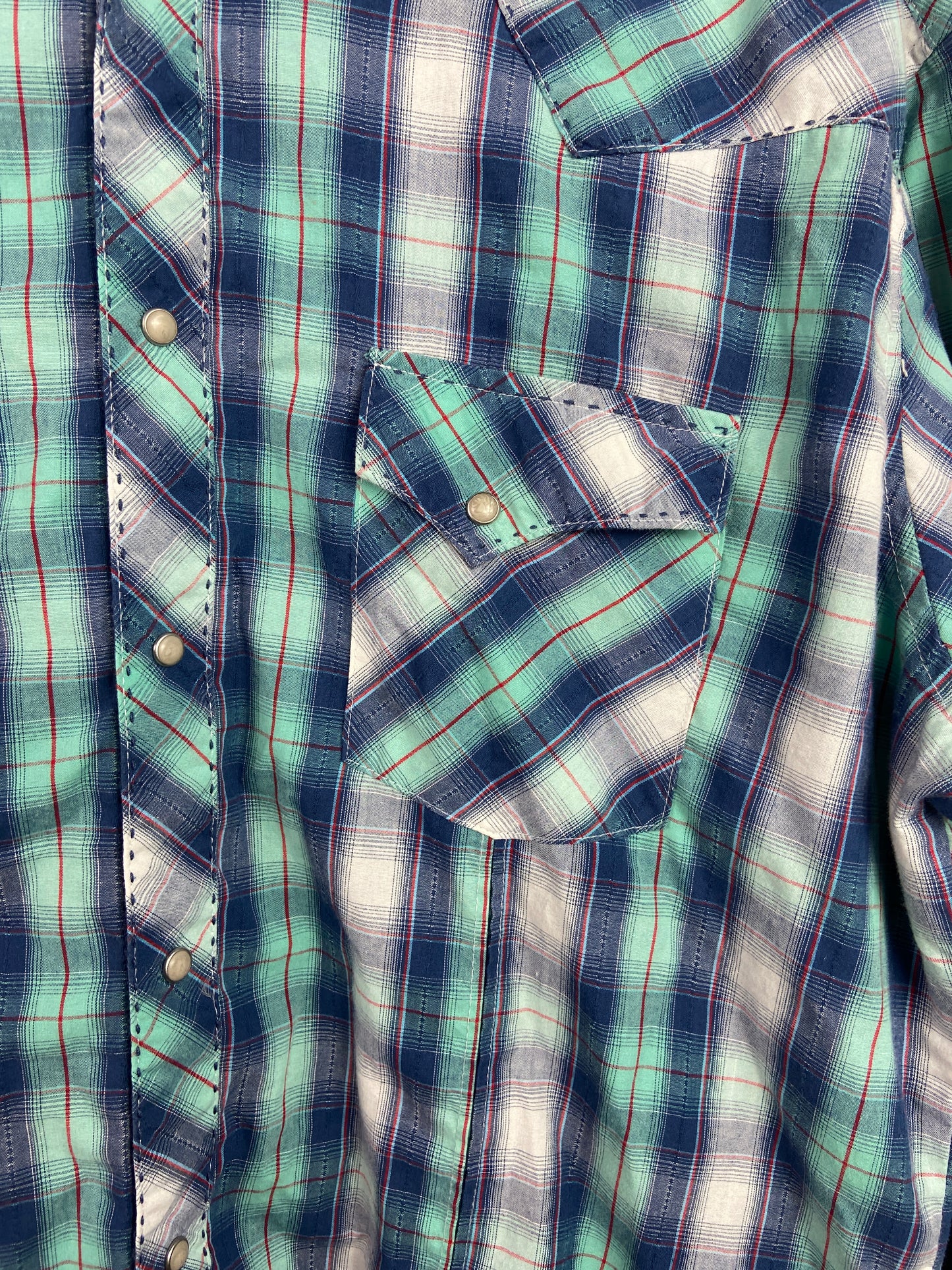 VTG Plaid Wrangler Button-Down Shirt Sz XL