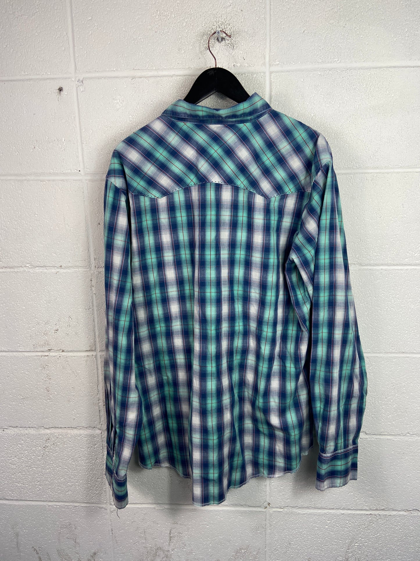 VTG Plaid Wrangler Button-Down Shirt Sz XL