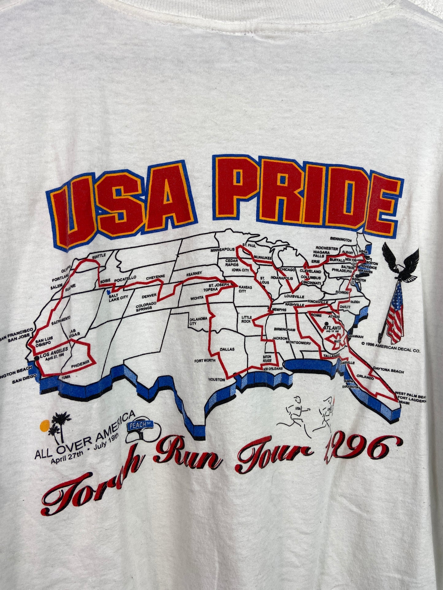 VTG Olympic 1996 Torch Run Tour Tee Sz XL