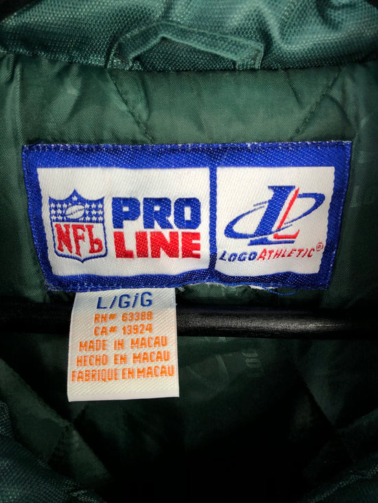 VTG Green Day Packers Logo Athletic NFL Pro Line Puffer Jacket Sz L