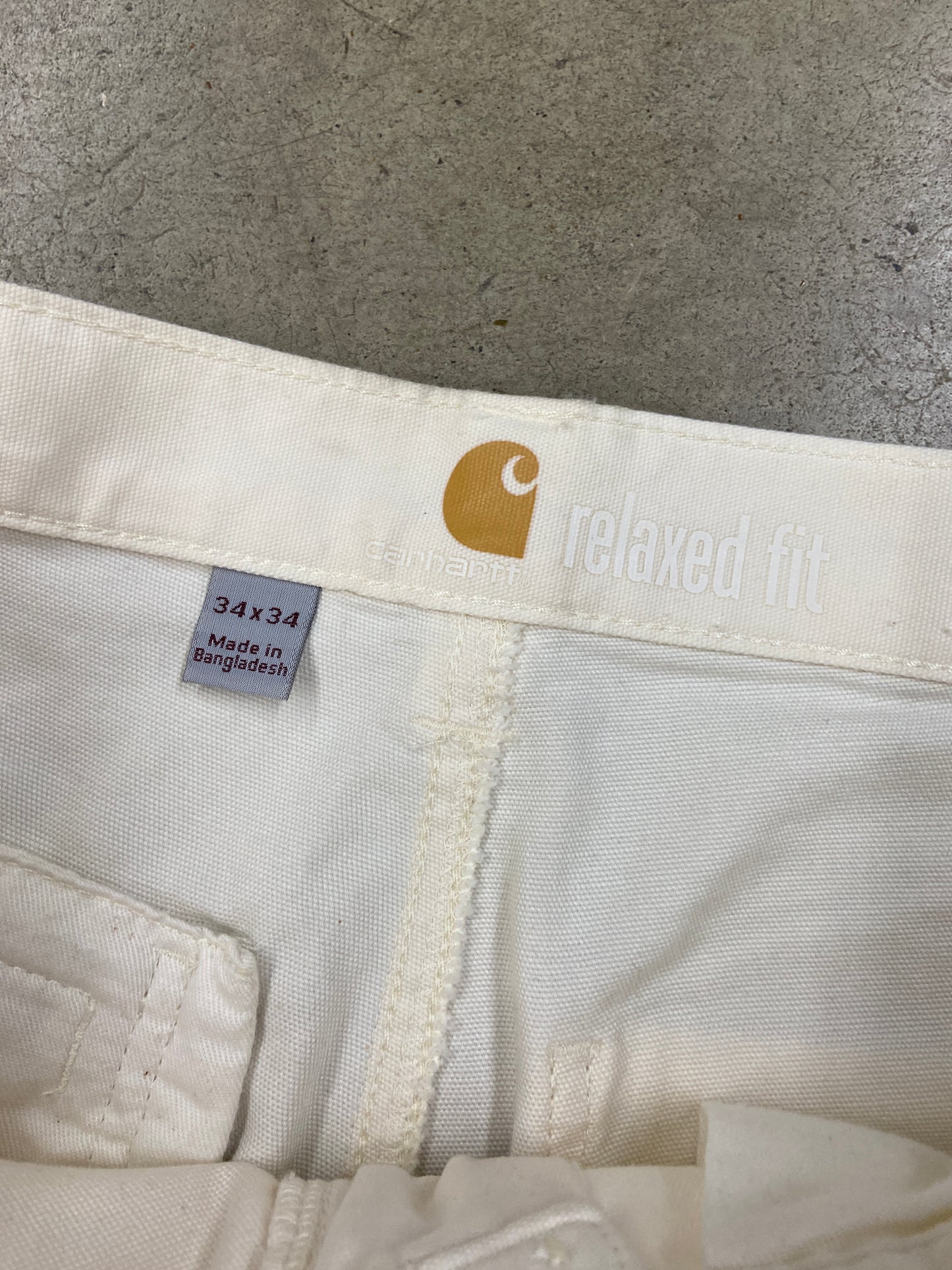 Carhartt White Double Knee Pants Sz 34x32