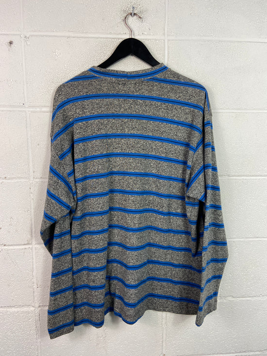 VTG Guess Jeans USA Blue/Gray LS Tee Sz XL