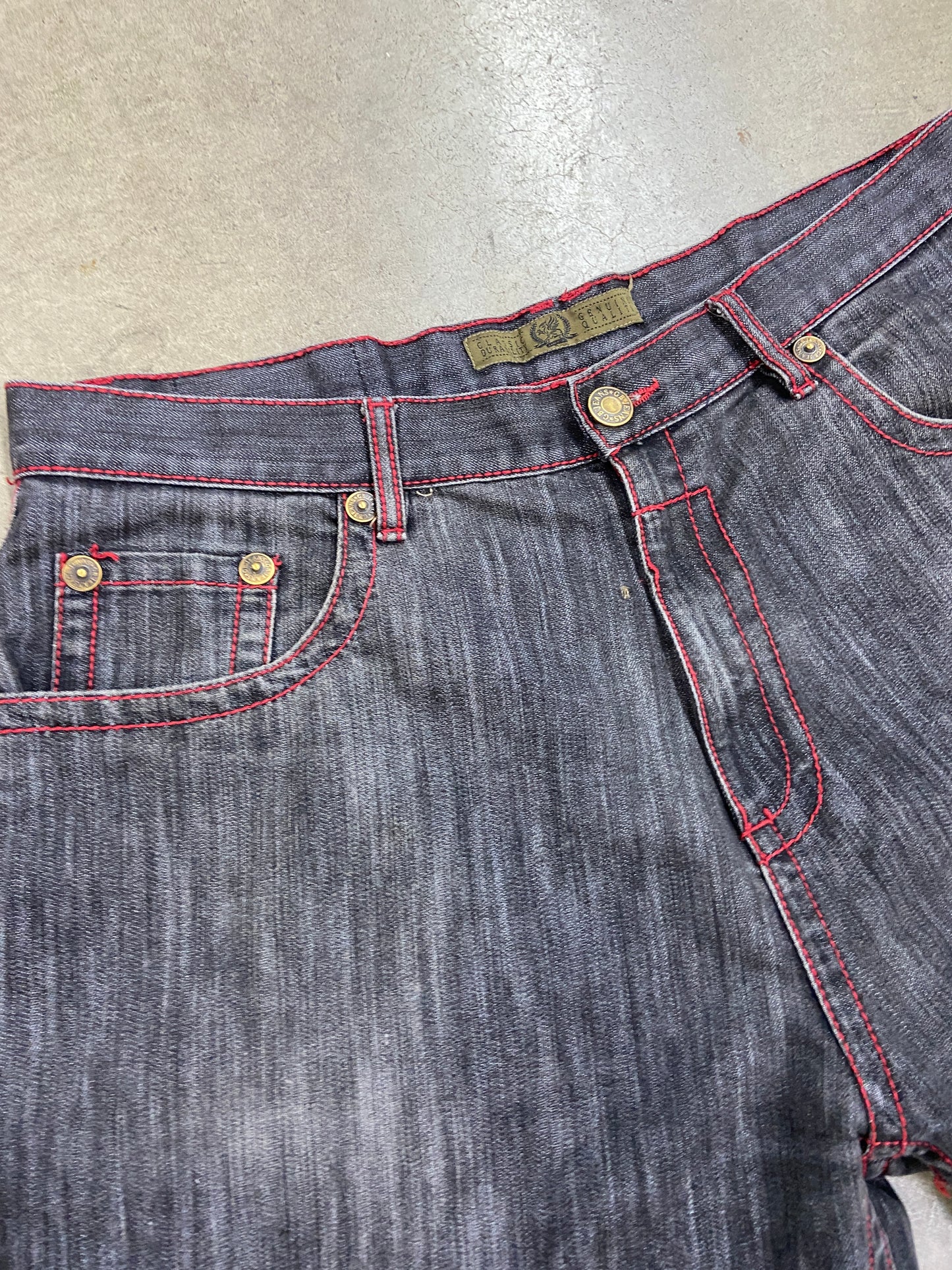 Design Lab Premium Red/Black Denim Jorts Sz 40