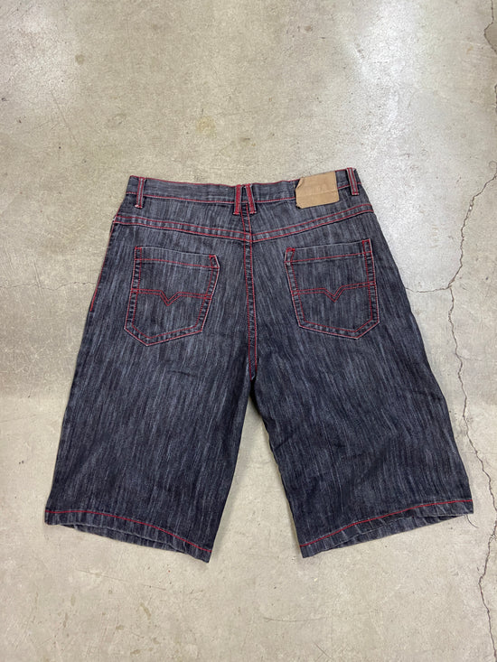 Design Lab Premium Red/Black Denim Jorts Sz 40