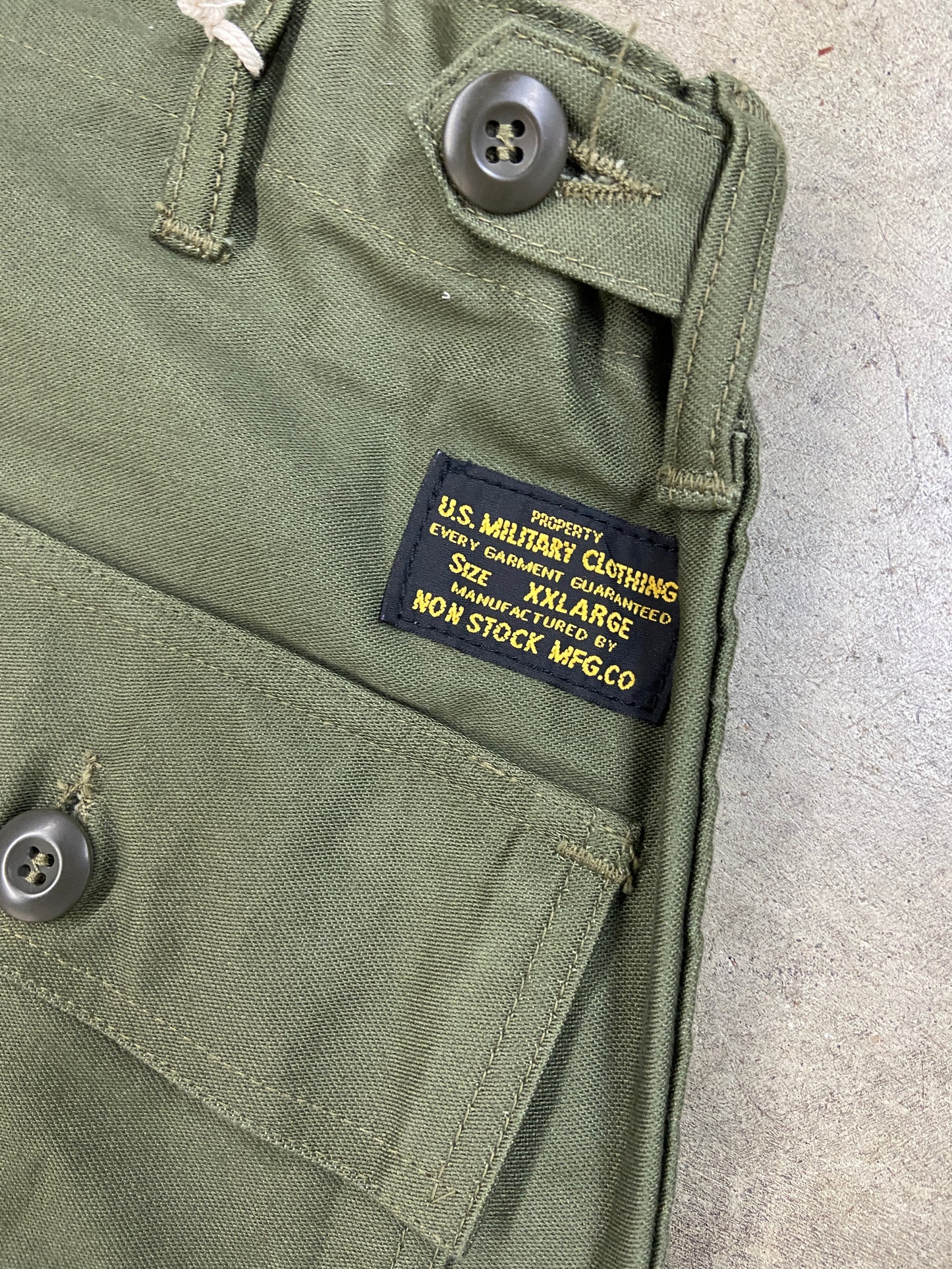 Non Stock MFG Olive Military Pants Sz 36x31