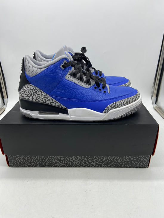 Preowned Air Jordan 3 Retro Varsity Royal Cement Sz 9M/10.5W CT8532-400