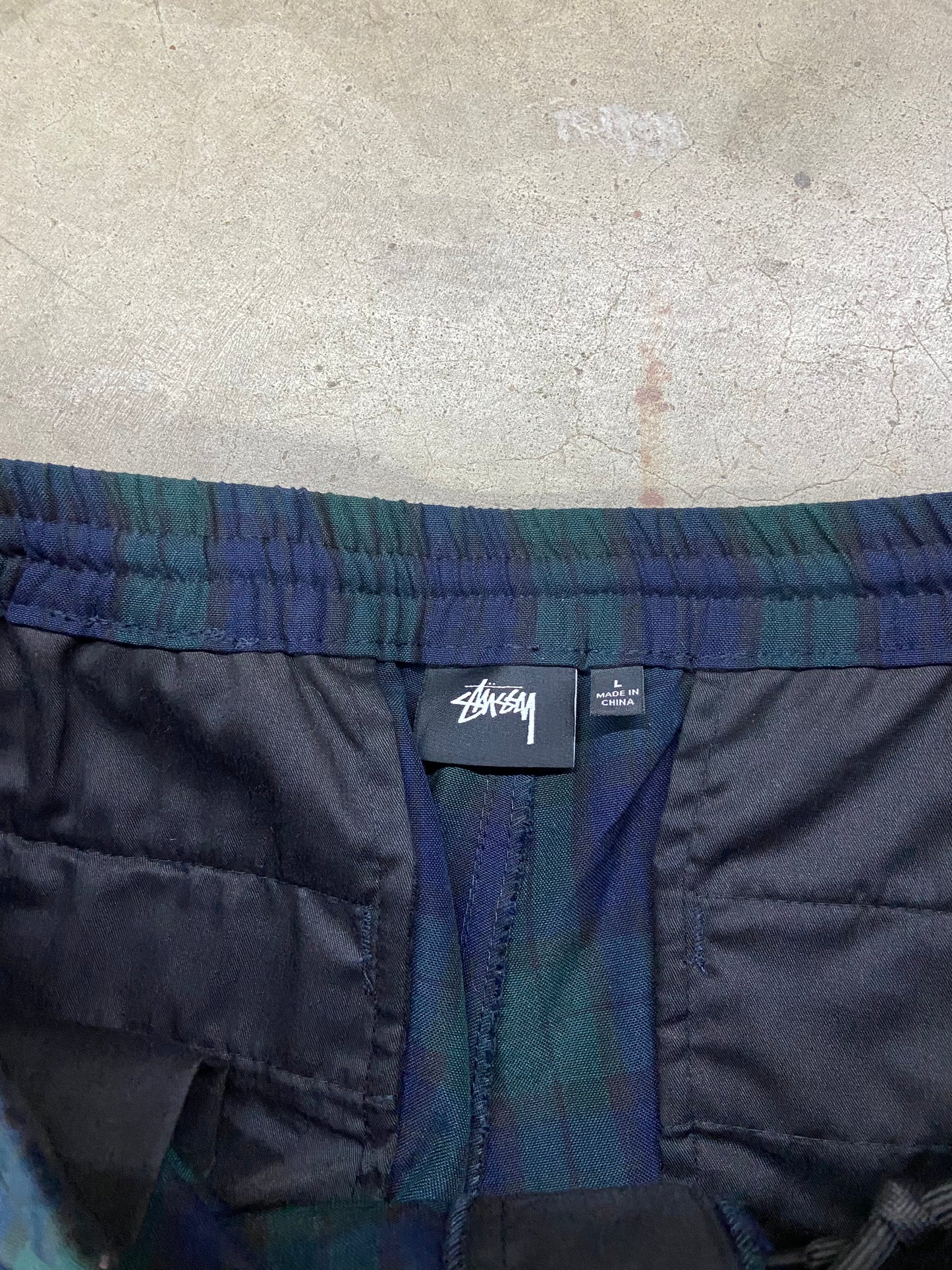 Preowned Stussy Bryan Pant Green Plaid Pants Sz L