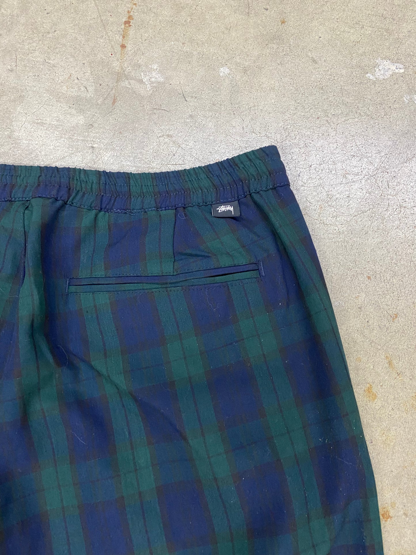 Preowned Stussy Bryan Pant Green Plaid Pants Sz L