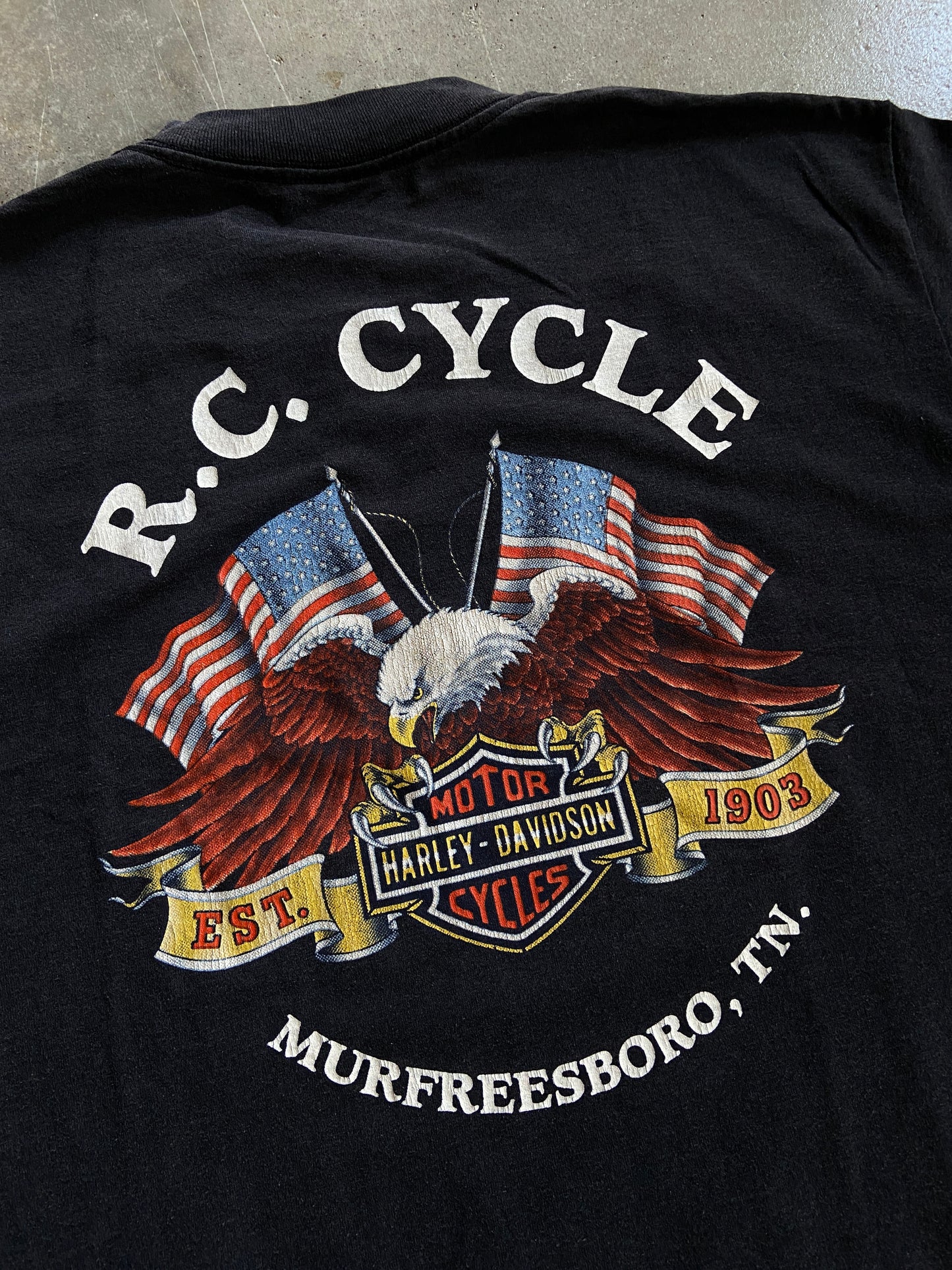 VTG Harley Davidson 3D Emblem The South Is Where It's At Tee Sz L