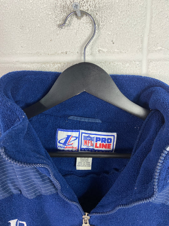 VTG Logo Athletic Denver Broncos Quarter Zip Fleece Sz L