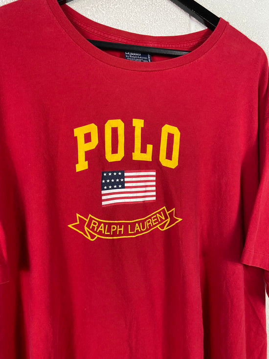 VTG Polo Ralph Lauren Red USA Tee Sz XXL