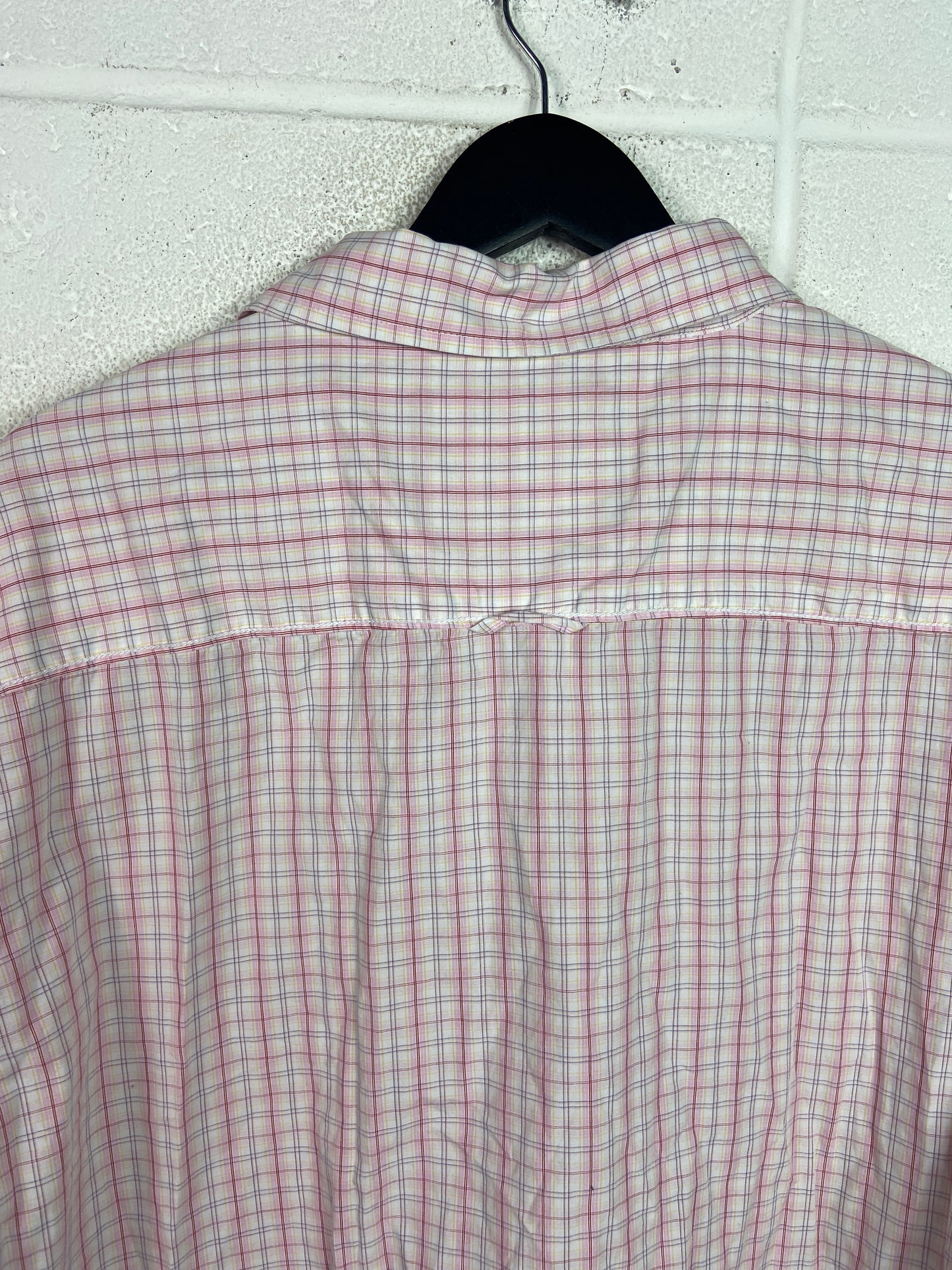 Y2K Ecko Unlted Pink Plaid Button Up Shirt Sz XXL