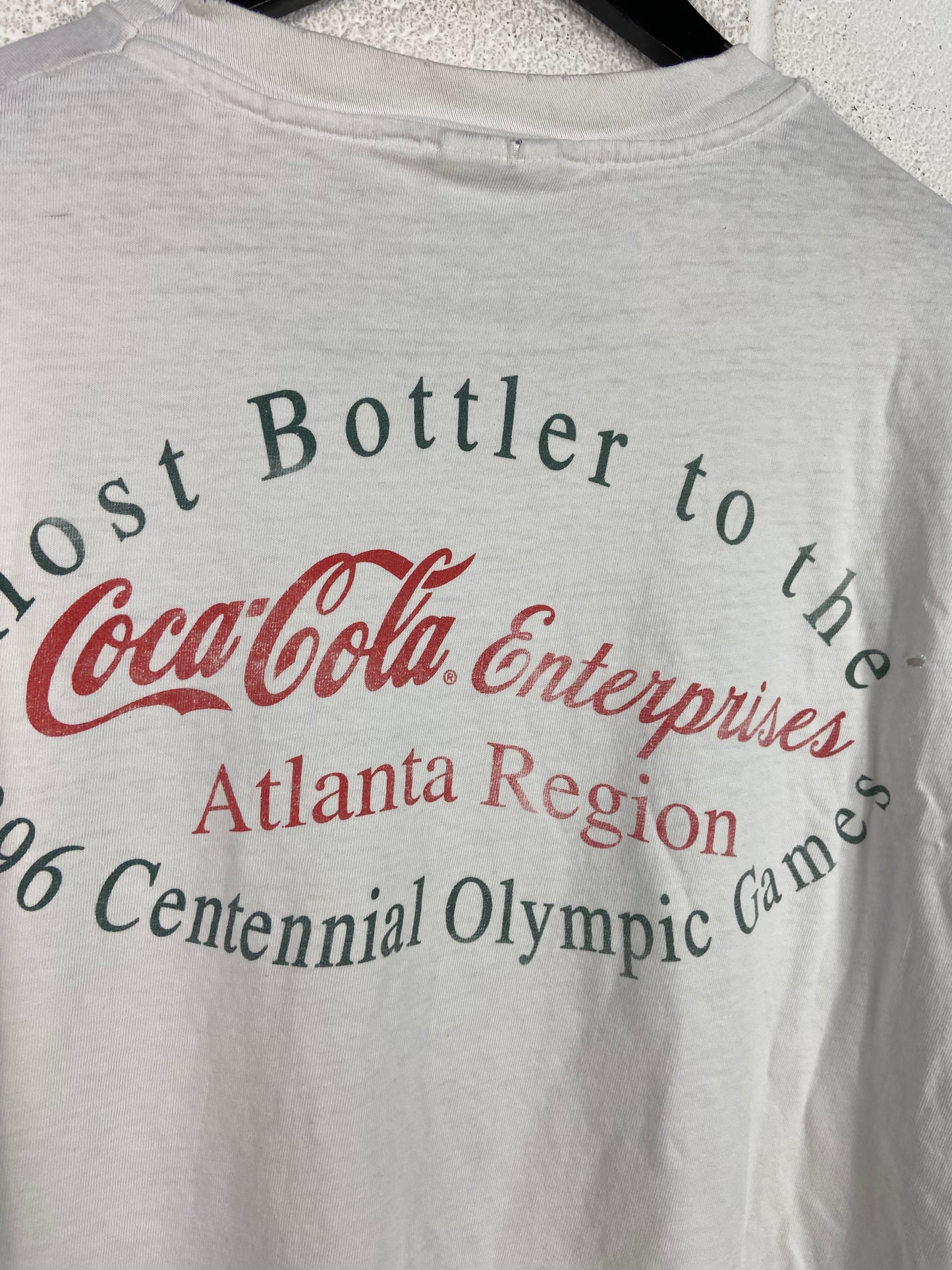 VTG Coca Cola Olympic Spirit Faded Tee Sz XL