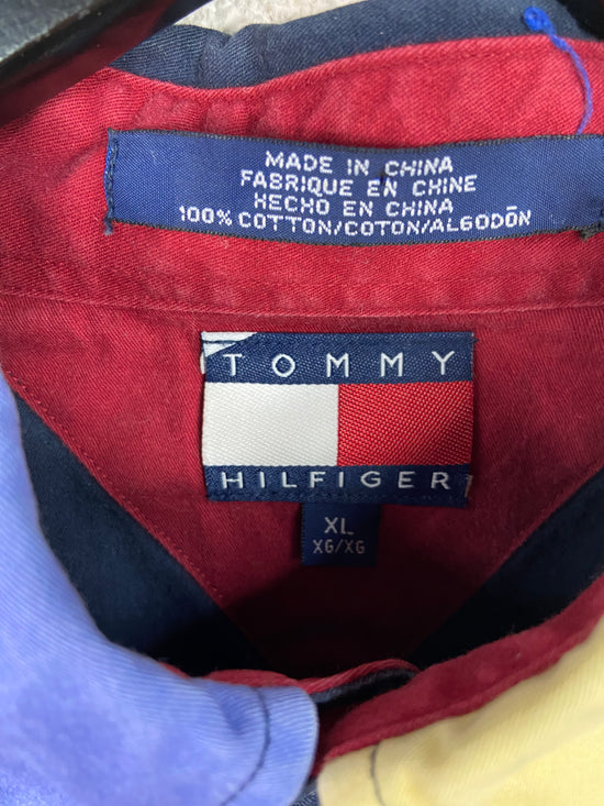 VTG Tommy Hilfiger Button Up Flag Shirt Sz XL