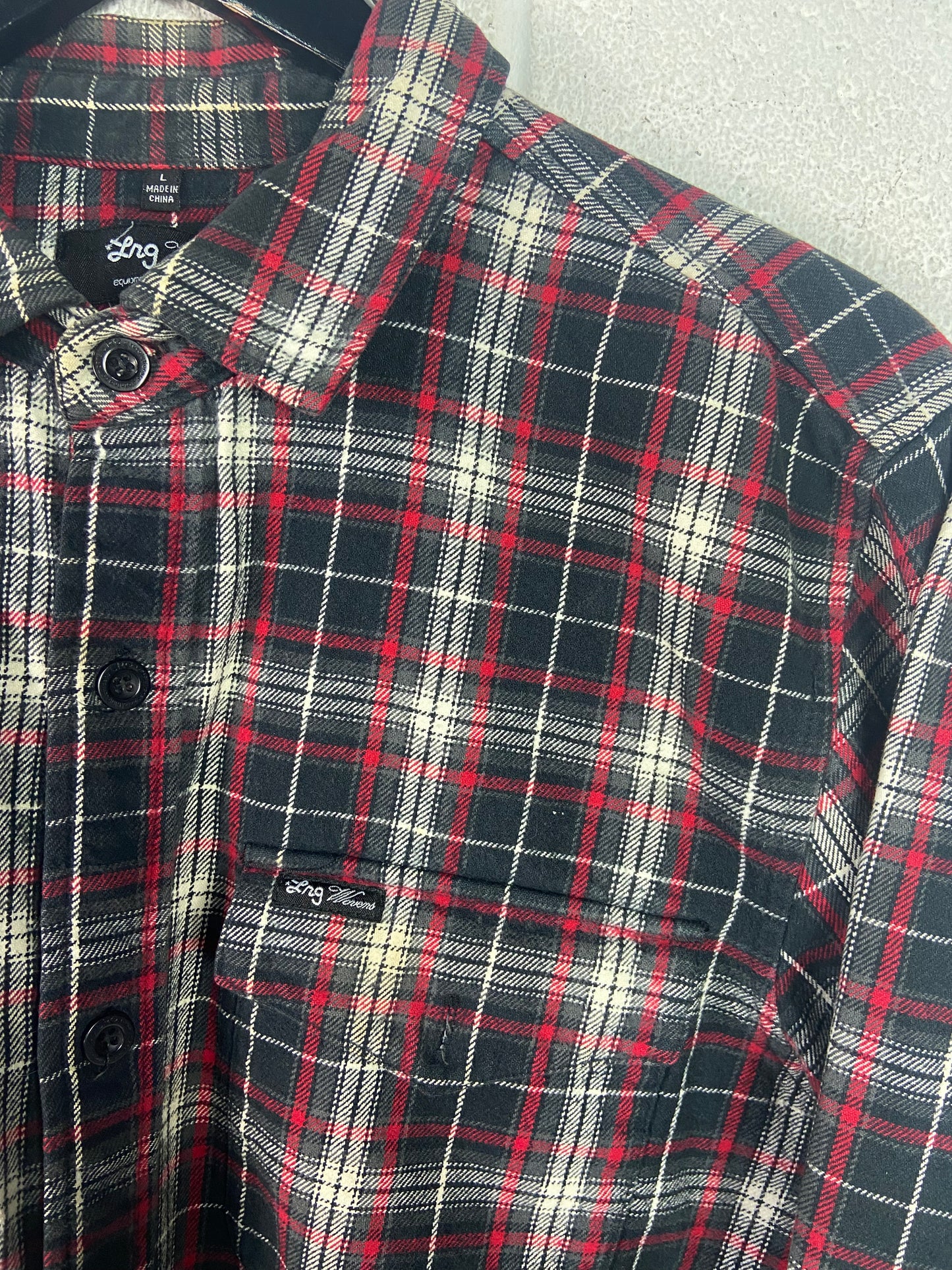 LRG Womens Flannel Red/Black Plaid Flannel Sz L