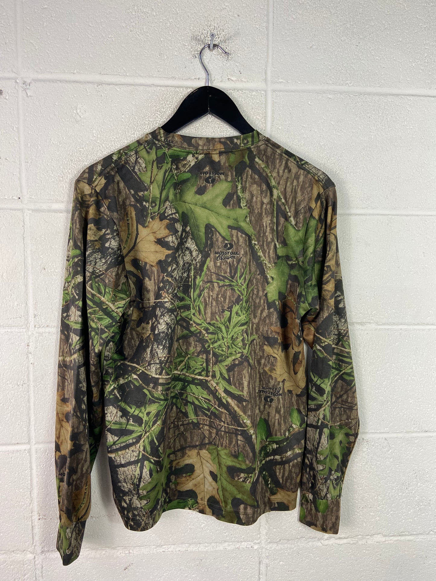 Y2K Camo Mossy Oak L/S Polyester Shirt Sz M