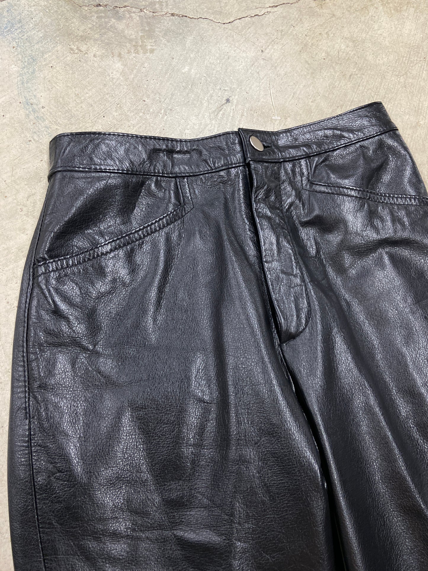 VTG Wilsons Black Leather Pants Sz 27x32