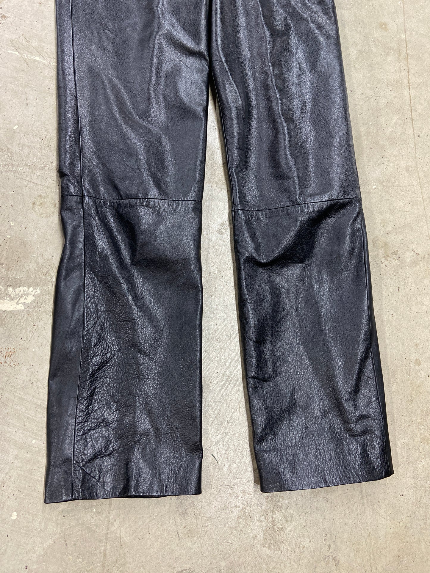 VTG Wilsons Black Leather Pants Sz 27x32