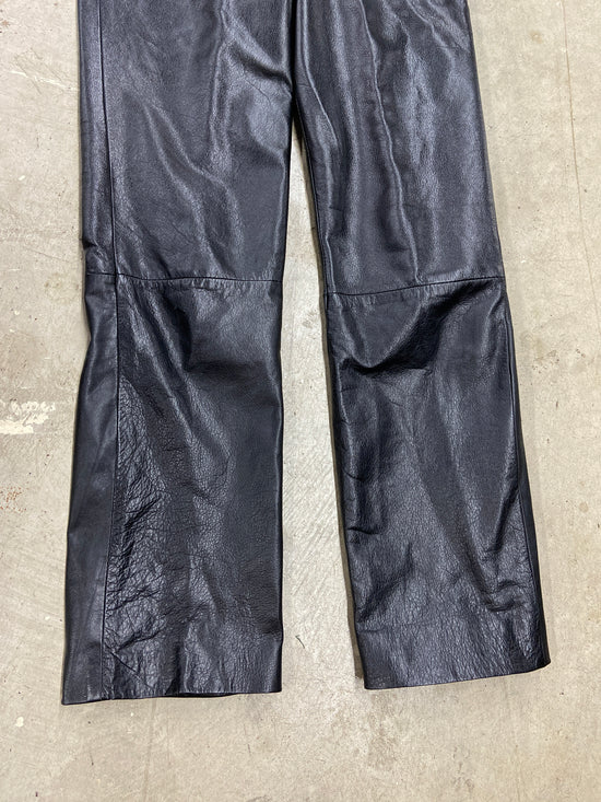 VTG Wilsons Black Leather Pants Sz 27x32