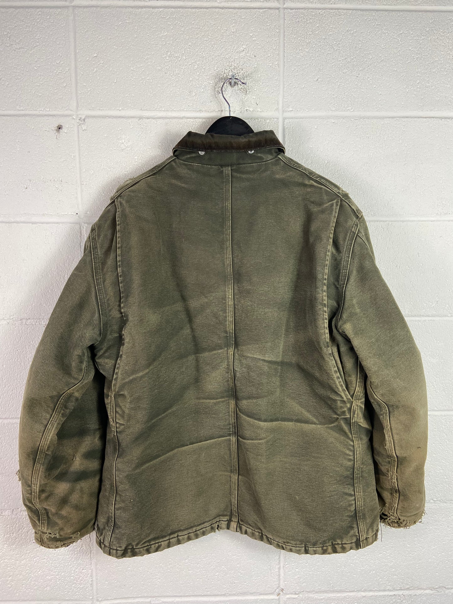 VTG Carhartt Thrashed Green Jacket Sz L