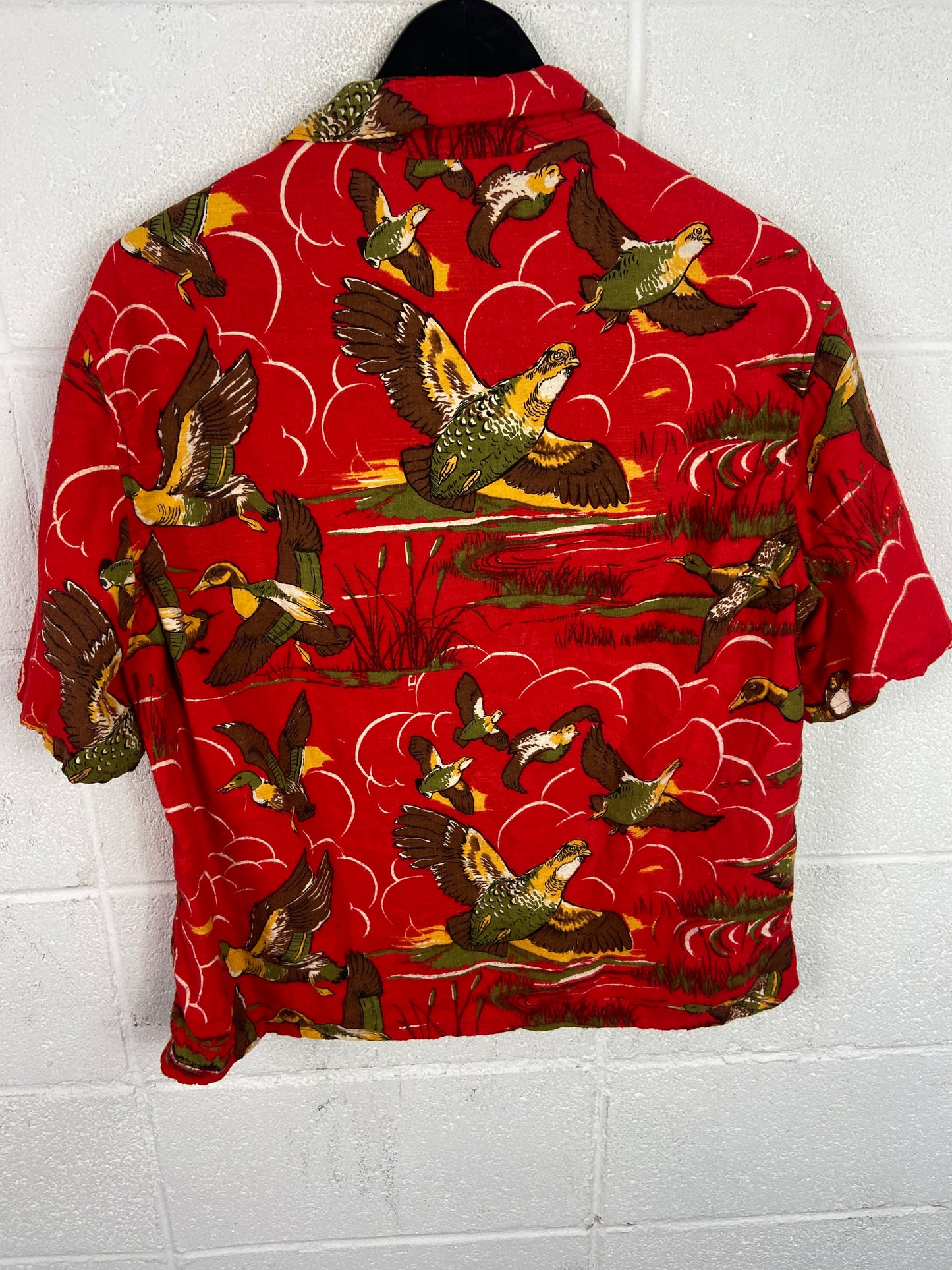 VTG Reworked  Marled Duck Button Up Shirt by David Turner Sz Med