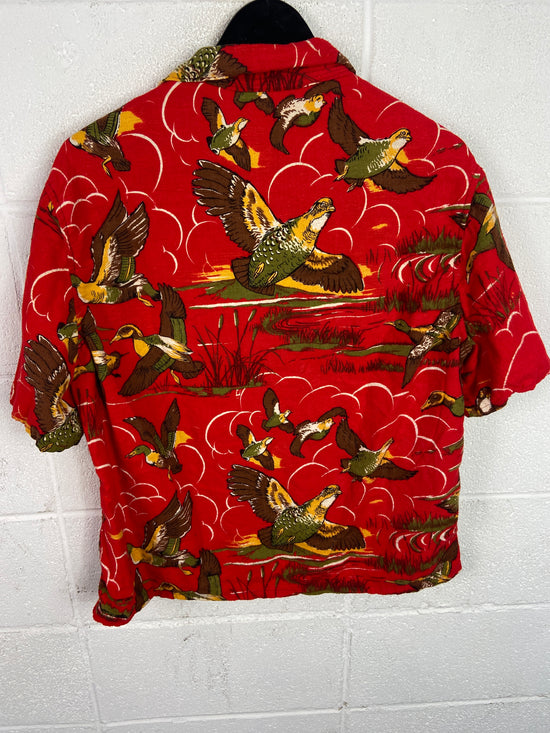 VTG Reworked  Marled Duck Button Up Shirt by David Turner Sz Med