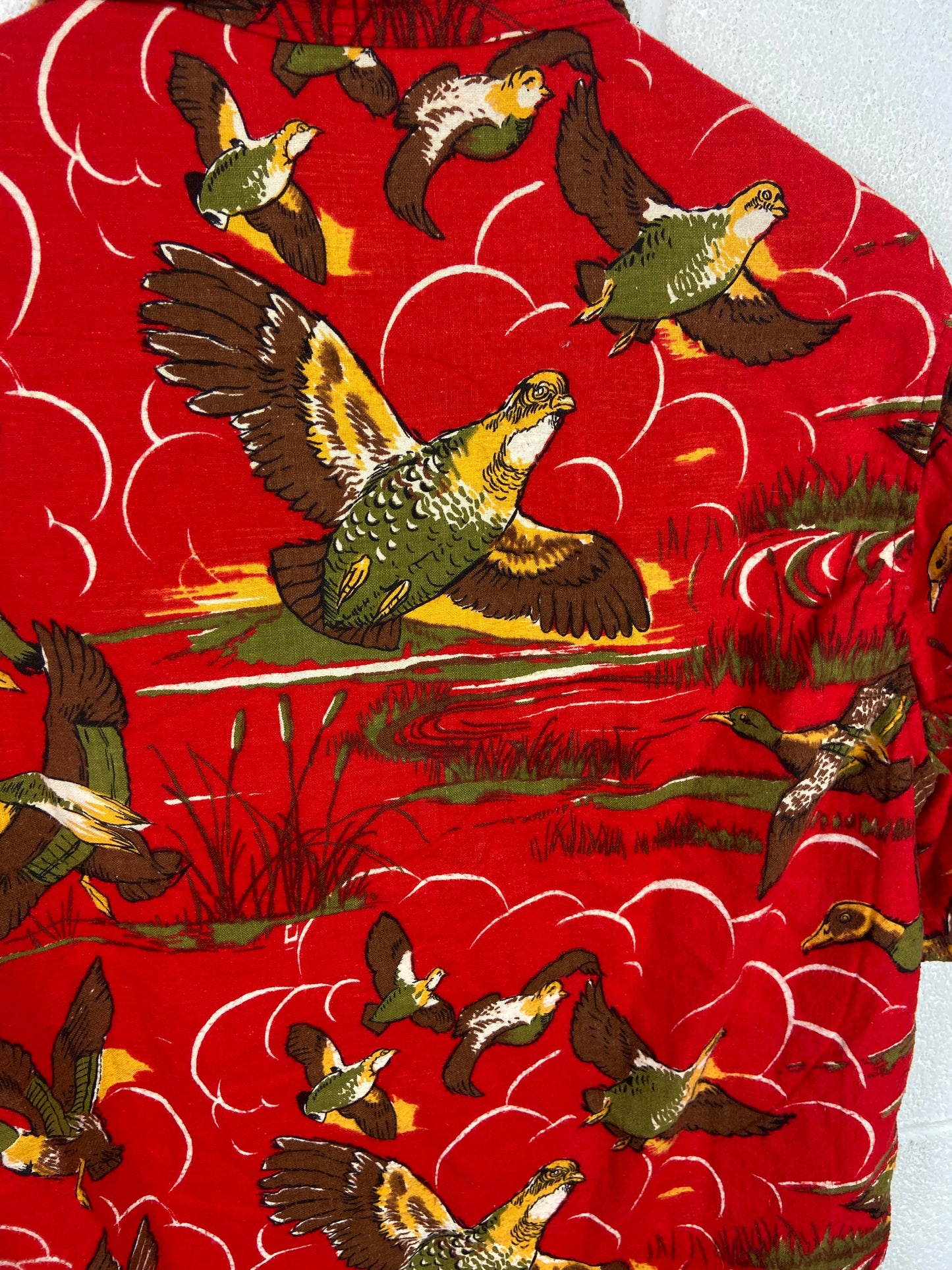 VTG Reworked  Marled Duck Button Up Shirt by David Turner Sz Med