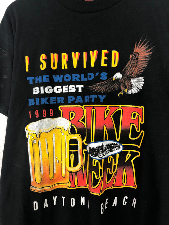 VTG "I Survived Bike Week" T-Shirt Sz XL