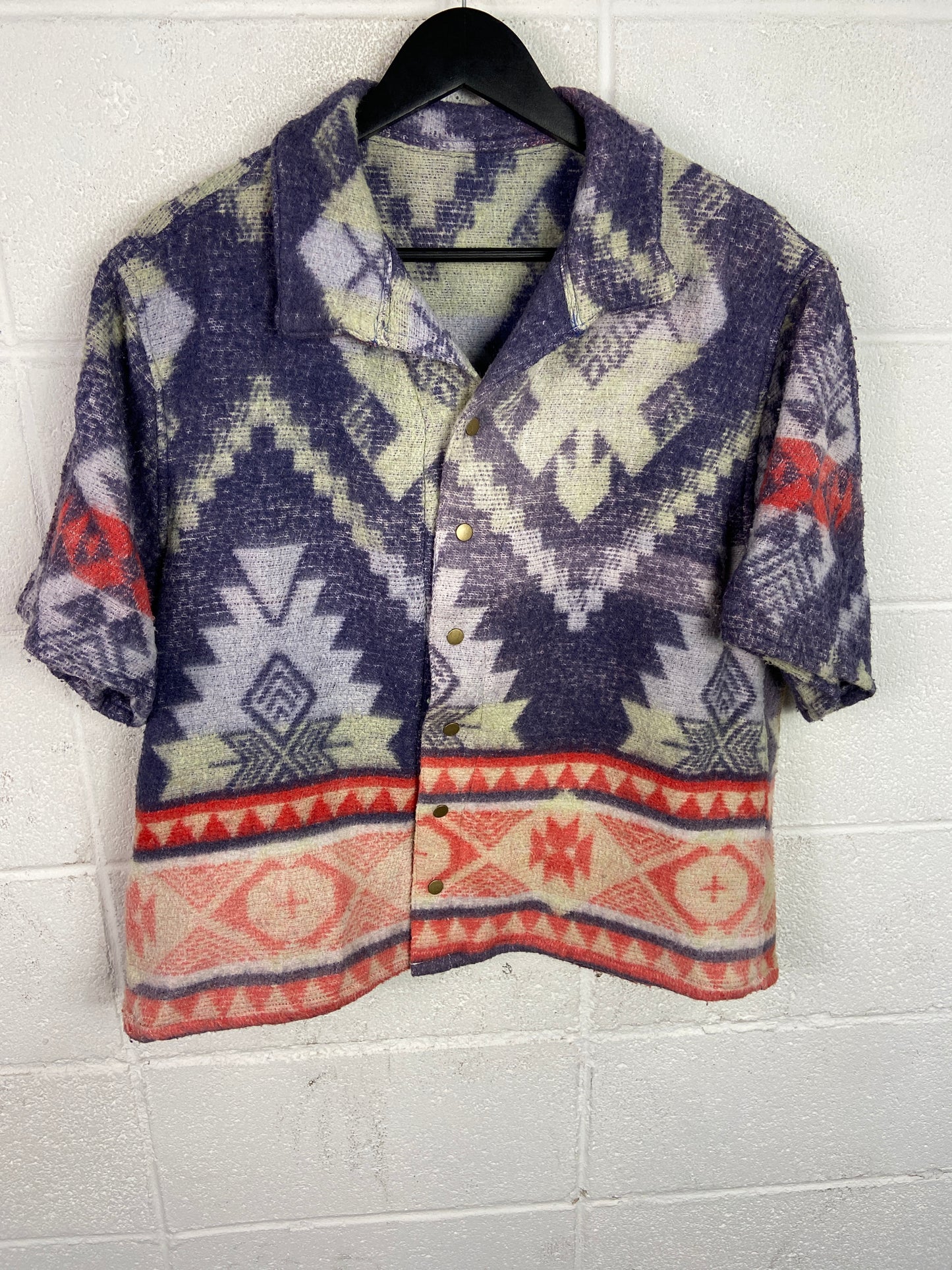VTG Reworked Purple Southwestern Button Up Shirt by David Turner Sz Med