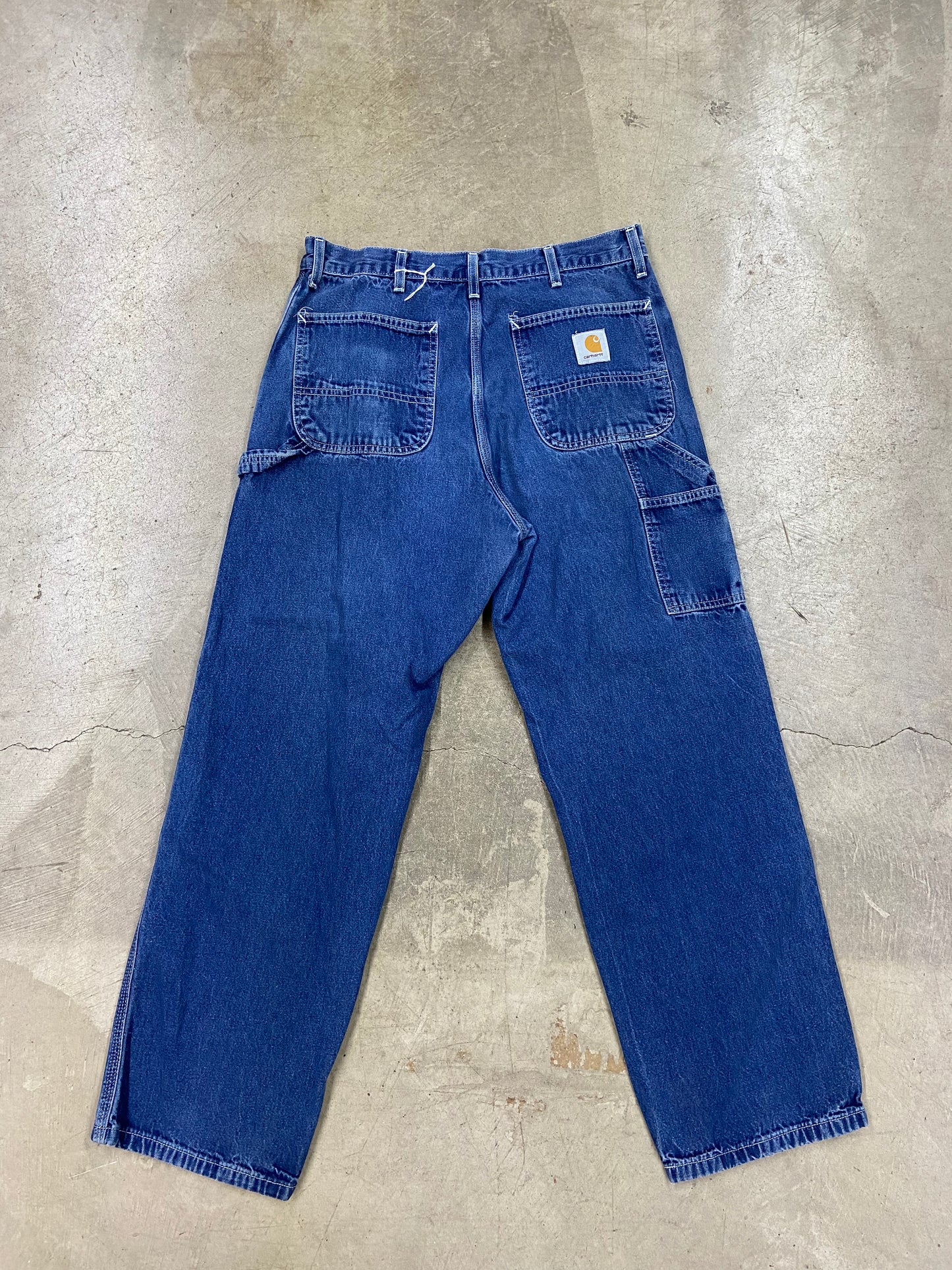 VTG Carhartt Dark Wash Denim Pants Sz 36x30”