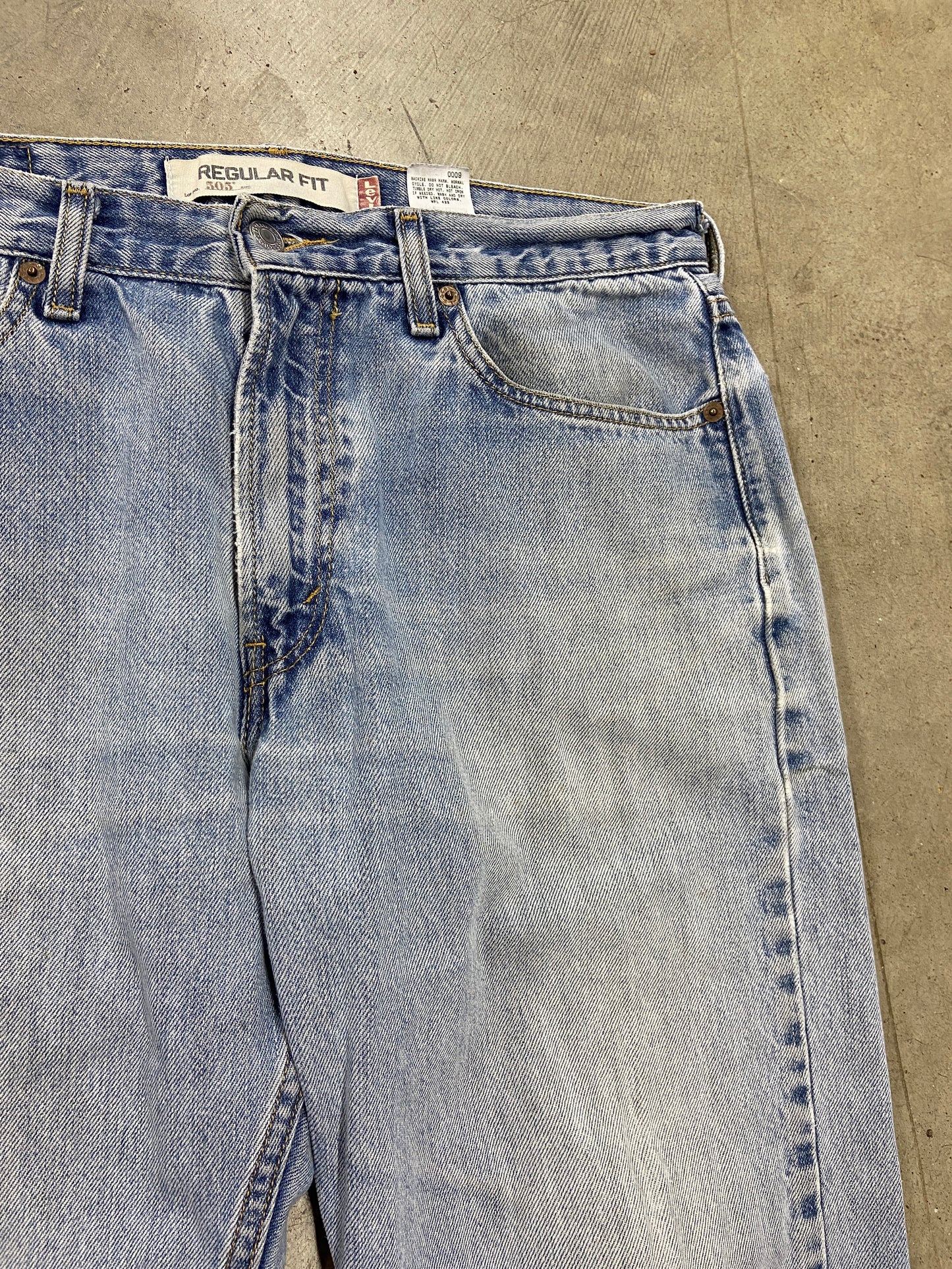 Y2K Levi's 505 Straight Leg Light Wash Denim Jeans Sz 34x30